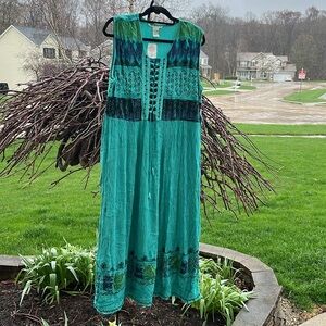 Teal Sleeveless Maxi Dress
